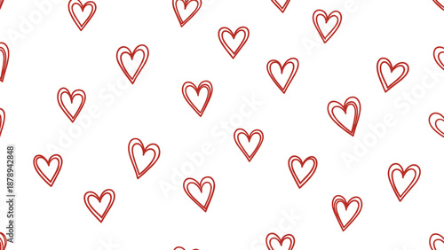 love hearts pattern seamless romantic valentine background doodle cute red minimal illustration texture repeat wallpaper decorative design sweet holiday