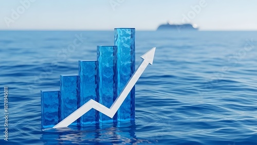 Cruise Ship Industry Financial Growth With Ocean Water Background