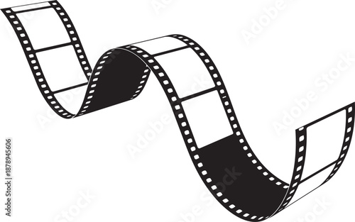 Wavy cinema film strip ribbon vector design