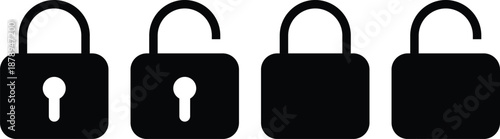 Adobe IllustLock unlock icon set. Security and protection symbols. Access markers sign. Privacy sign. Safety and digital access design
rator Artwork