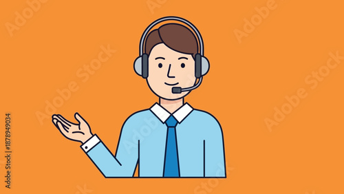 Customer Service Representative Wearing Headset.