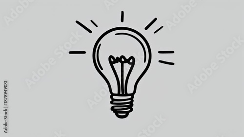 Bright light bulb graphic symbolizing a spark of inspiration, innovative thinking, ingenious solutions, and the dawn of a new idea or understanding