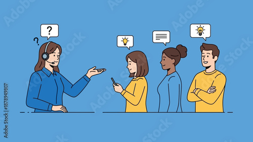 Customer Service Representative Helping Clients with Queries.