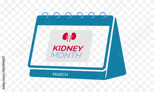 National Kidney Month is observed every March to raise awareness about kidney health, prevention, and early care. Banner poster, flyer and background design template.
