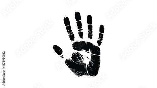 Black Hand Reaching Upward With Fingers Spread In Silhouette