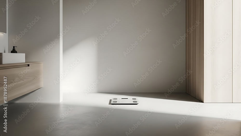 Fototapeta premium Modern Bathroom with Smart Scale.