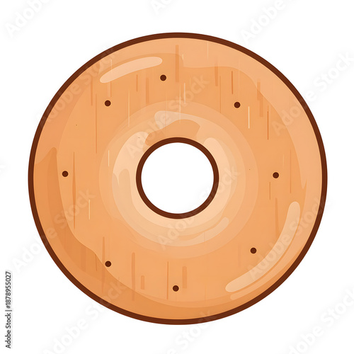 Delicious Glazed Donut with a Golden Brown Finish Isolated on White Background