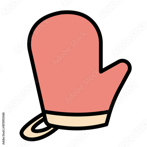 Oven Mitt Kitchen Glove. vector Illustration