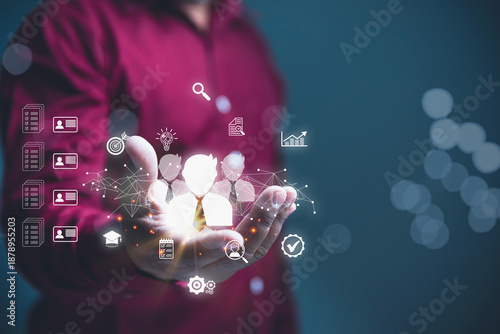 Human resources, HR, of a person holding a virtual network of professional