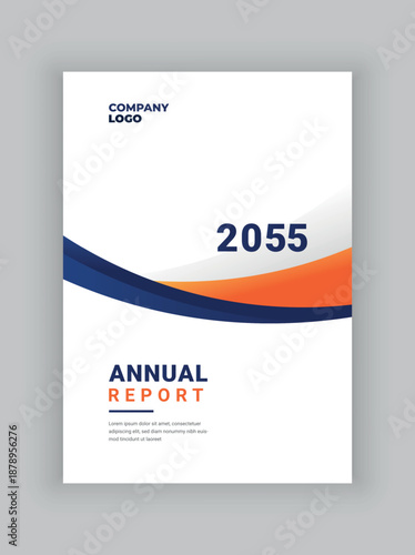 modern simple business template annual report cover design