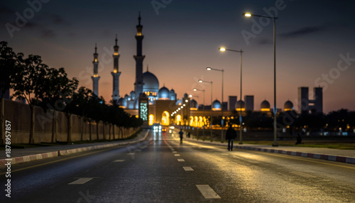 mosque at night