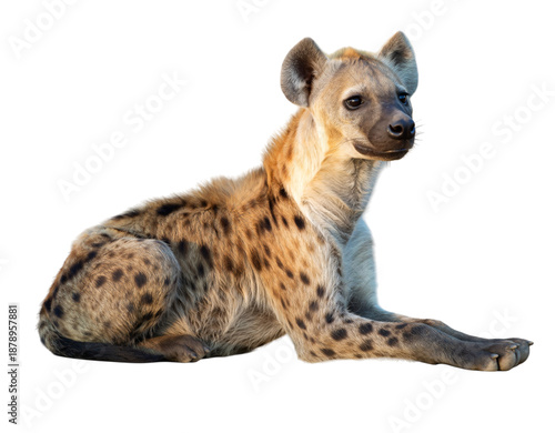 Wallpaper Mural Spotted Hyena Lying Down Isolated on Black Background African Wildlife Portrait animal Torontodigital.ca