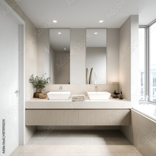 Neutral Bathroom Interior for Property Marketing