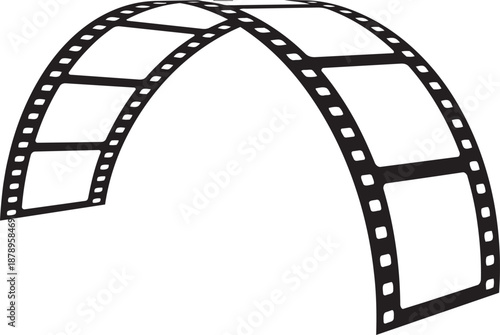 Long wavy cinema film strip banner vector