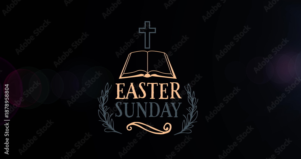 Naklejka premium Image of easter sunday on black background