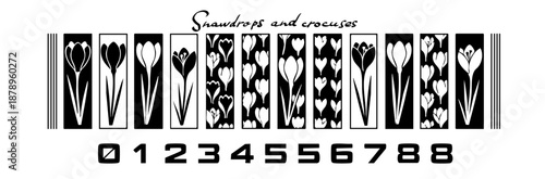 Flowers snowdrops heather similar to QR code, barcode