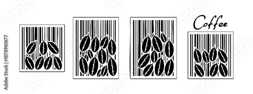 cardamom, cinnamon, coffee are similar to a QR code barcode code. Spring, Valentine's Day
