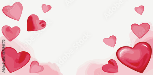 Romantic background with various shades of pink and red hearts, perfect for Valentine's Day, anniversaries, or any loving celebration, conveying warmth and affection