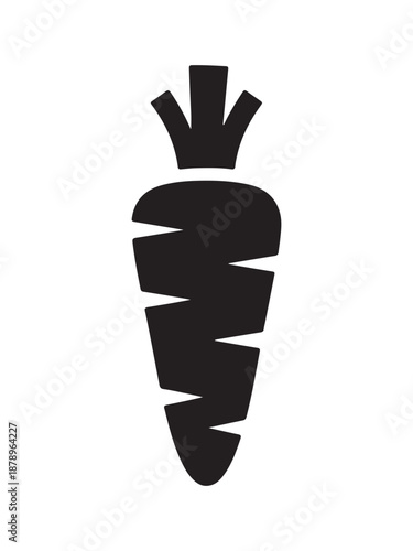 Black silhouette of a carrot icon