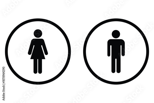 Male And Female Restroom Toilet Symbols Silhouette Icon Set Public Bathroom Sign Vector Illustration Isolated On White Background