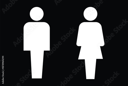 Restroom signage vector set, male female unisex accessible WC icons, public facility design, inclusive bathroom symbols, modern minimal style, stock art .
