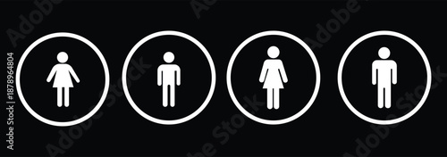 man and woman icon flat vector stock illustration