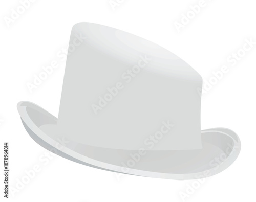 White bowler hat. vector illustration