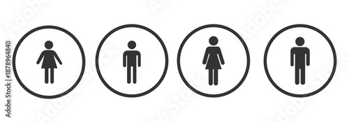 man and woman icon flat vector stock illustration