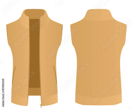 Brown winter vest. vector illustration	
