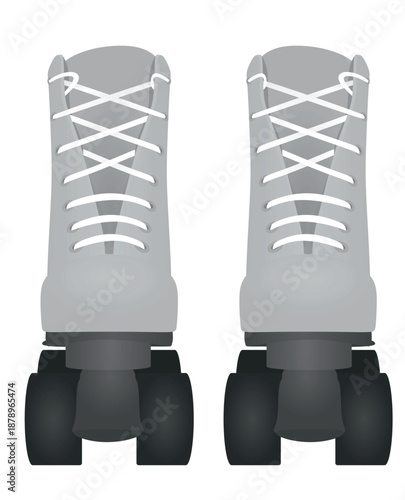 Grey roller skates. vector illustration