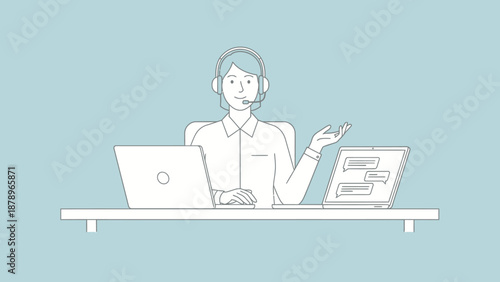 Woman Working on Laptop and Documents.