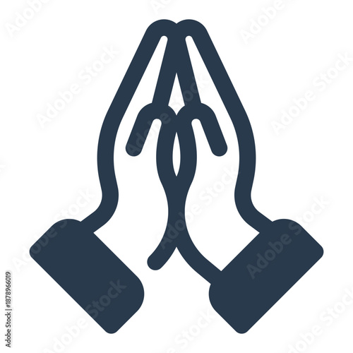 Prayer hands gesture for Thaipusam temple devotion