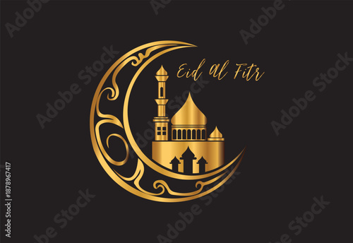 Happy Eid Al Fitr illustration  to celebrate eid al fitr