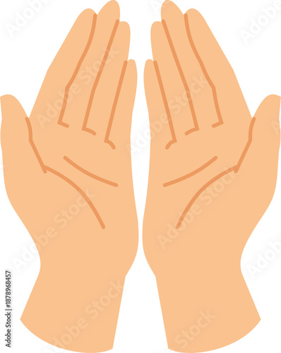 Illustration of hands raised in prayer symbolizing worship and supplication in Islam.