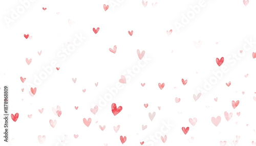 A beautiful black background with many small red and pink hearts floating around on transparent background
