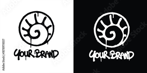 Graffiti Seashell logo vector design