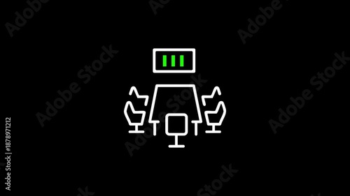 Business Office Conference Room Icon animation .