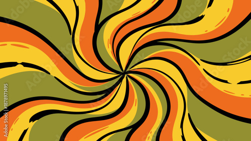 Abstract Swirling Vector Pattern with Organic Forms in Warm Color Palette