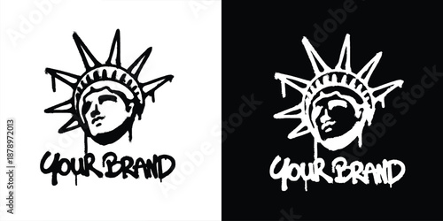 Graffiti liberty usa logo vector design
