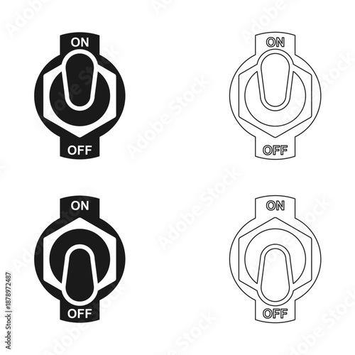 toggle switch icon vector illustration isolated on white background.
