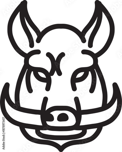 Wild Boar head lettering vector illustration