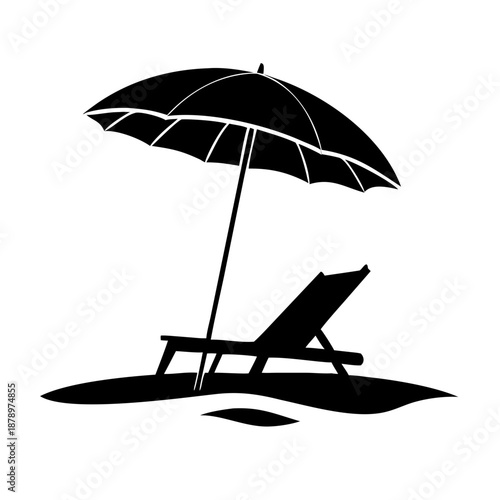 Beach relaxation silhouette