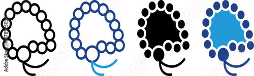 Simple prayer beads icon used for religious purposes, religious, creative projects and iconic symbols of religion