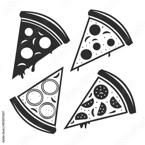 Four slices of pizza