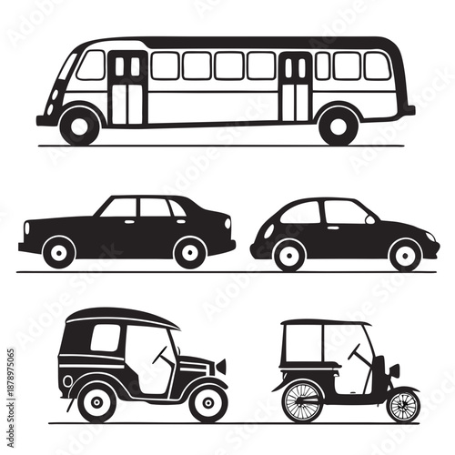 Various vehicles illustration