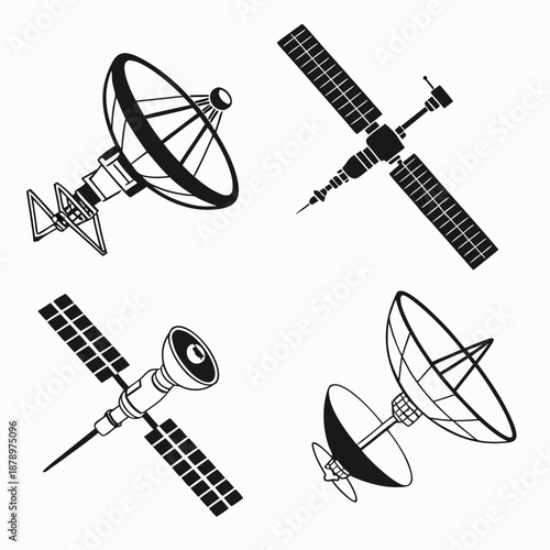Satellite and antenna illustrations