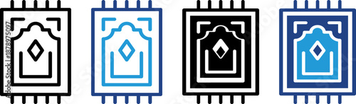 The icon of the prayer rug element as a symbol of a base for worship for Muslims who are carrying out religious rituals.