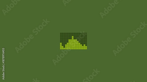 Retro 8-bit Pixel Art Audio Equalizer Green Screen Style 4K Loop