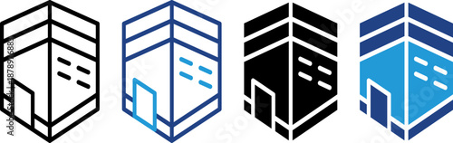 Kaaba icon religious themed design, mobile application, or social media content decoration to welcome the month of Ramadan and the Hajj season