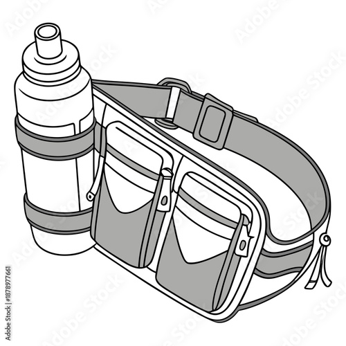 Fanny pack with water bottle